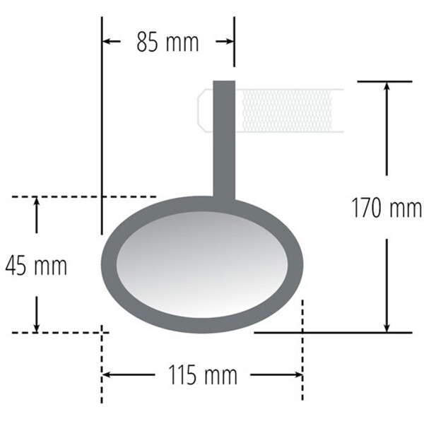 Specchio d'azione reversibile - Montaggio a manubrio