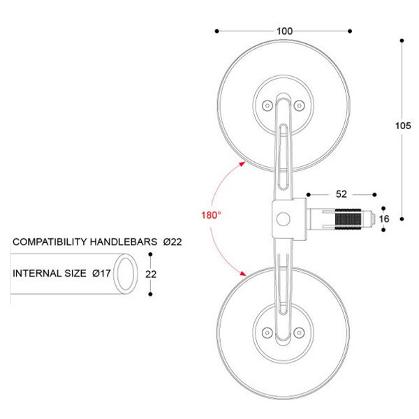 Skin-S Bar End B-Lux specchietti per manubrio