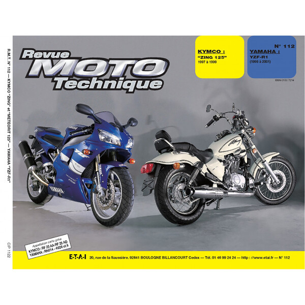 RMT 112.2 KYMCO ZING 125 (dal 1997 al 1999) e YAMAHA YZF-R1 (dal 1998 al 2001)