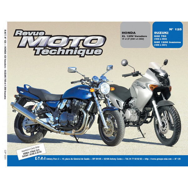 RMT 125.1 HONDA XL 125V (dal 2001 al 2002) e SUZUKI GSX 750 - 1200 (dal 1998 al 2002)