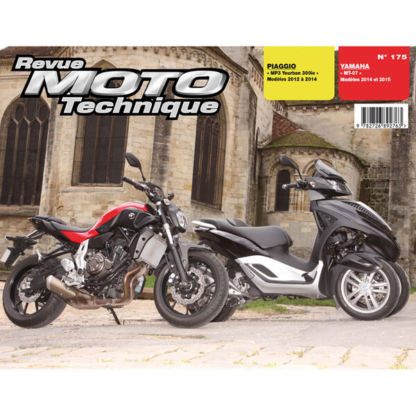 RMT 175 PIAGGIO MP3 YOURBAN 300ie (dal 2012 al 2014) e YAMAHA MT-07 (2014 e 2015)