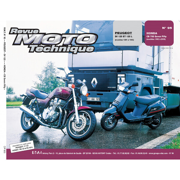 RMT 95 PEUGEOT SV125/125L (dal 91 al 95) e HONDA CB 750 SEVEN FIFTY (dal 1992 al 2000)