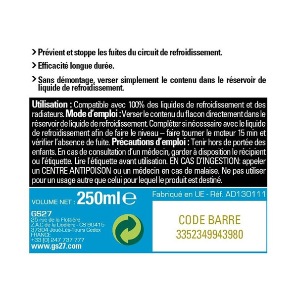 Arresto delle perdite del radiatore 250 ml