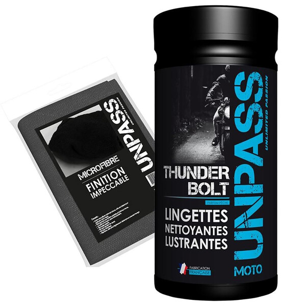 Thunderbolt - Salviette detergenti lucide + sacchetto in microfibra