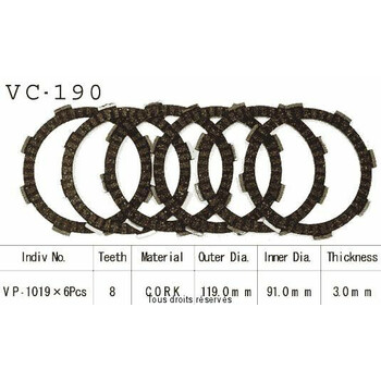 Rivestimenti frizione Cross VC190 Kyoto