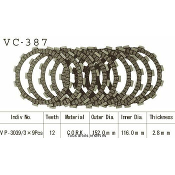 Rivestimenti frizione Cross VC387 Kyoto