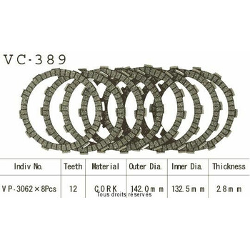 Rivestimenti frizione Cross VC389 Kyoto