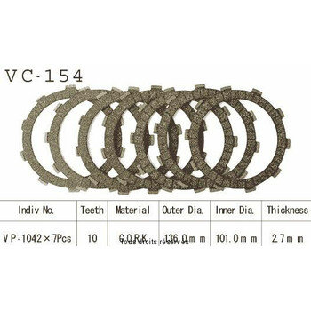 Rivestimenti della frizione VC154 Kyoto