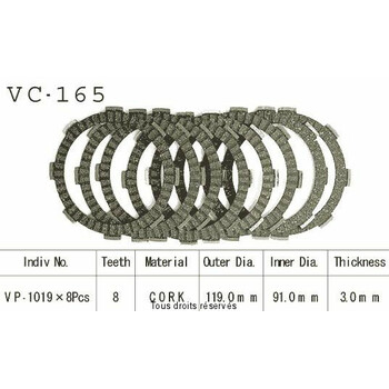 Rivestimenti della frizione VC165 Kyoto