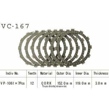 Rivestimenti della frizione VC167 Kyoto