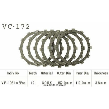 Rivestimenti della frizione VC172 Kyoto