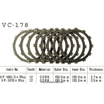 Rivestimenti della frizione VC178 Kyoto