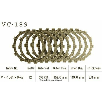 VC189 rivestimenti della frizione Kyoto