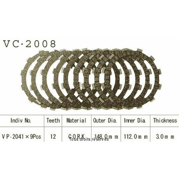 Rivestimenti della frizione VC2008 Kyoto