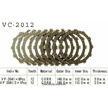 Rivestimenti della frizione VC2012 Kyoto