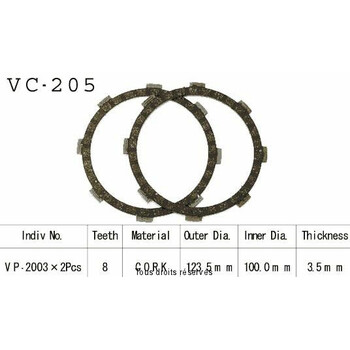 Rivestimenti della frizione VC205 Kyoto