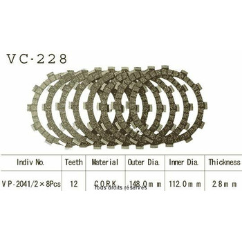 Rivestimenti della frizione VC228 Kyoto