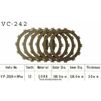 Rivestimenti della frizione VC242 Kyoto