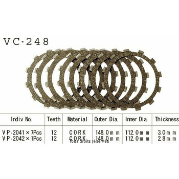 Rivestimenti della frizione VC248 Kyoto