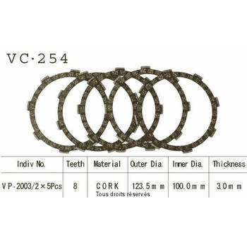 Rivestimenti della frizione VC254 Kyoto