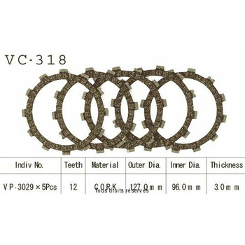 Rivestimenti della frizione VC318 Kyoto