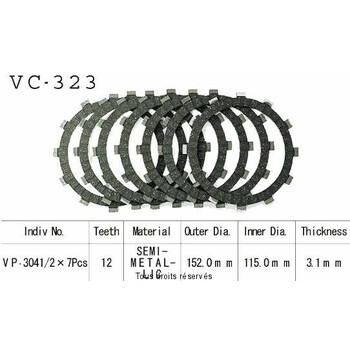 Rivestimenti della frizione VC323 Kyoto