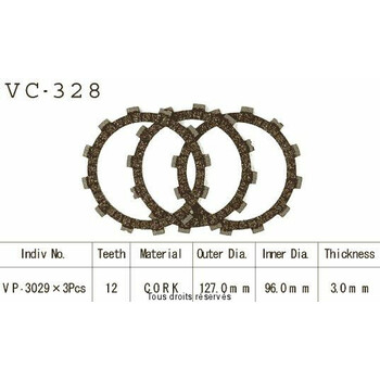 Rivestimenti della frizione VC328 Kyoto