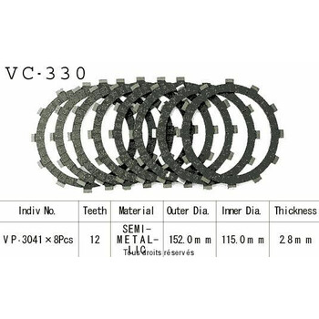 Rivestimenti della frizione VC330 Kyoto