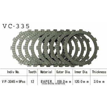 Rivestimenti della frizione VC335 Kyoto