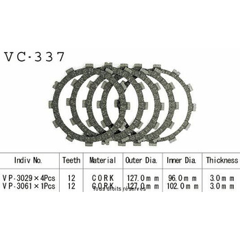 VC337 rivestimenti della frizione Kyoto