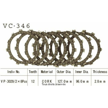 VC346 rivestimenti della frizione Kyoto