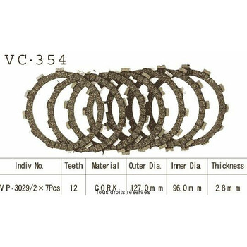 Rivestimenti della frizione VC354 Kyoto