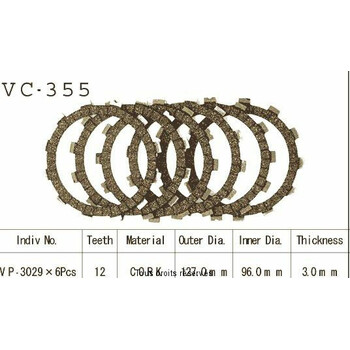 Rivestimenti della frizione VC355 Kyoto