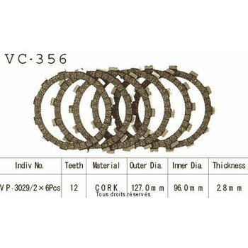 Rivestimenti della frizione VC356 Kyoto