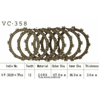 Rivestimenti della frizione VC358 Kyoto