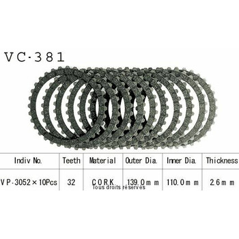 Rivestimenti della frizione VC381 Kyoto