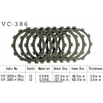 Rivestimenti della frizione VC386 Kyoto