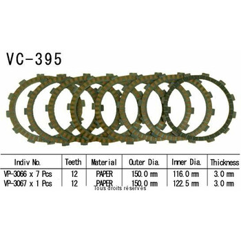 Rivestimenti della frizione VC395 Kyoto