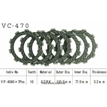 Rivestimenti della frizione VC470 Kyoto