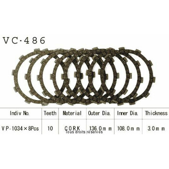Rivestimenti della frizione VC486 Kyoto
