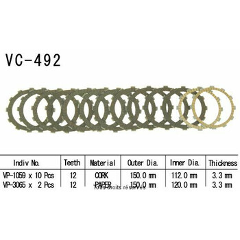 VC492 rivestimenti della frizione Kyoto