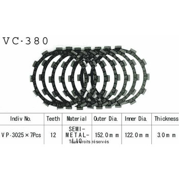 Rivestimenti della frizione VC380 Kyoto