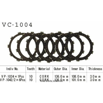 Rivestimenti della frizione VC1004 Kyoto