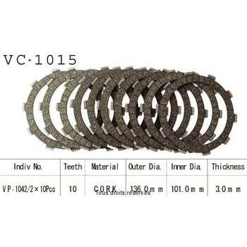 Rivestimenti della frizione VC1015 Kyoto