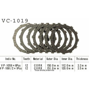 Rivestimenti della frizione VC1019 Kyoto