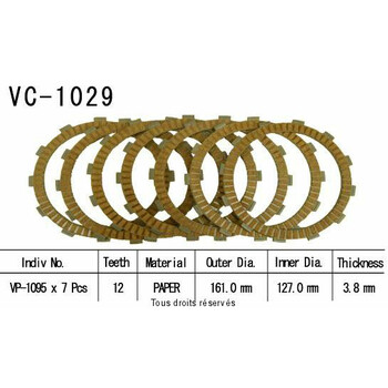 Rivestimenti della frizione VC1029 Kyoto