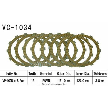 Rivestimenti della frizione VC1034 Kyoto