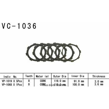 Rivestimenti della frizione VC1036 Kyoto