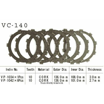 Rivestimenti della frizione VC140 Kyoto