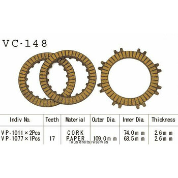 Rivestimenti della frizione VC148 Kyoto